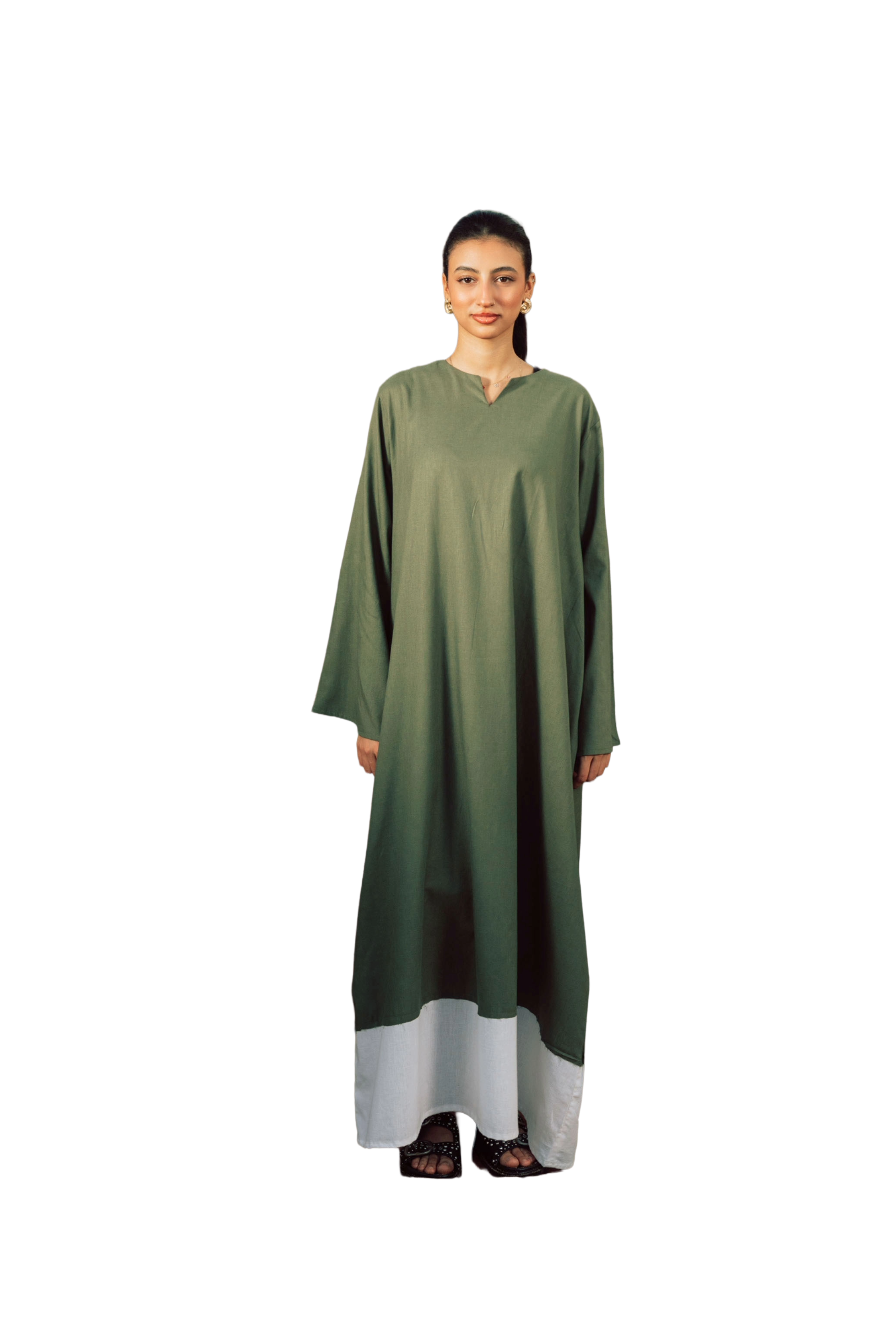 The Still Flow Dress olive