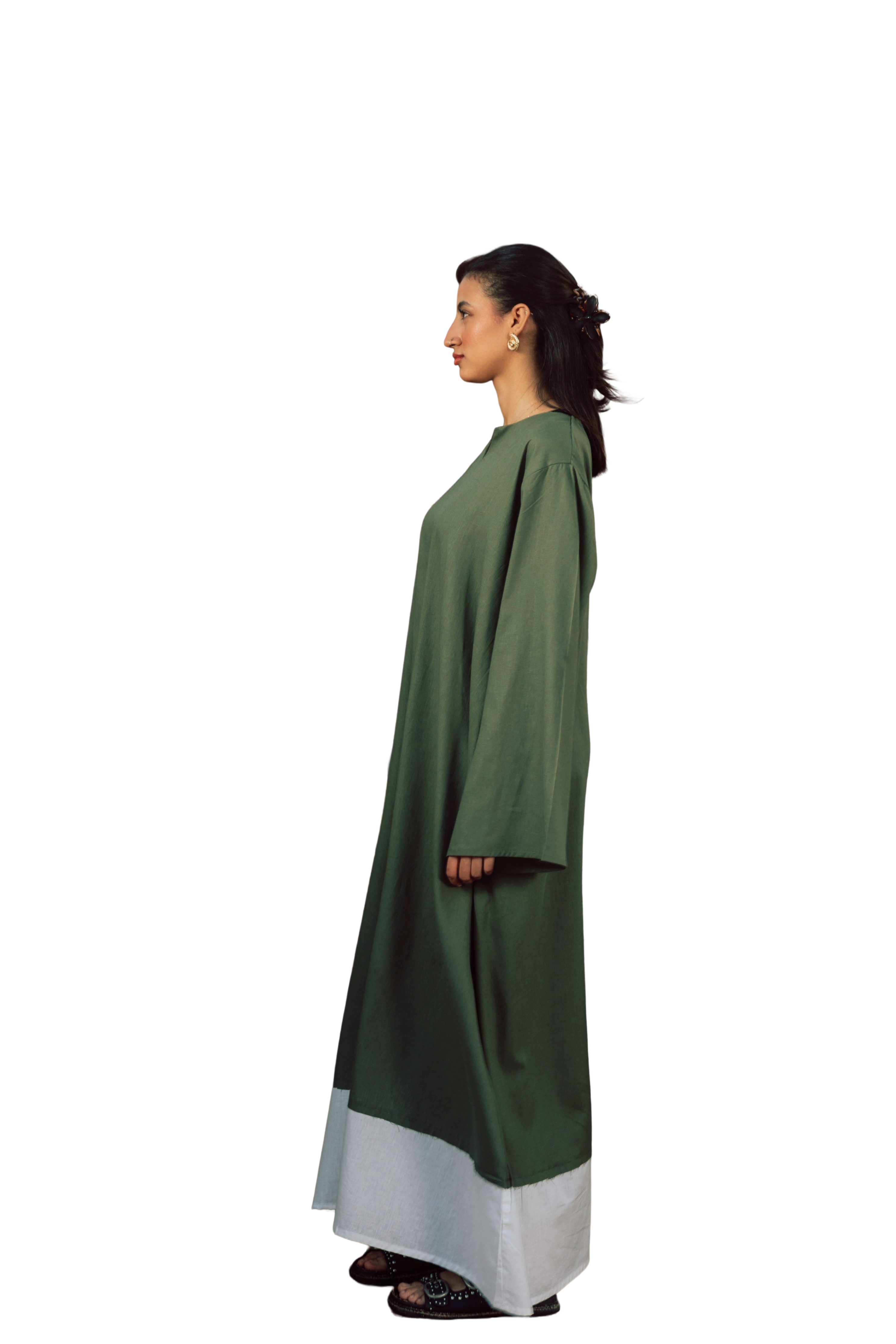 The Still Flow Dress olive