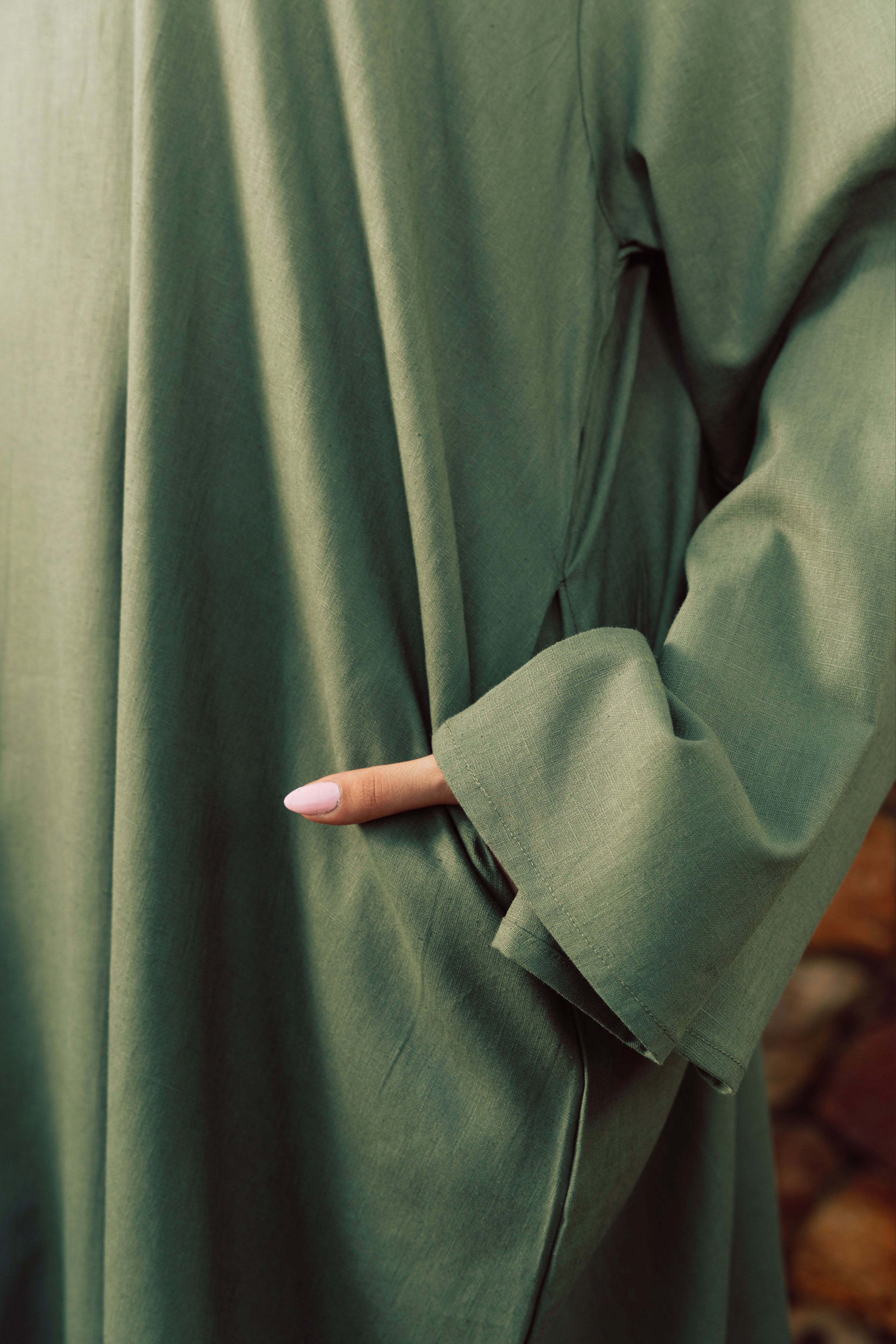 The Still Flow Dress olive