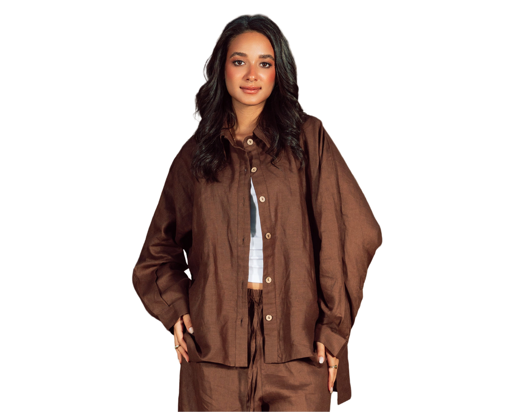 Signature linen shirt brown