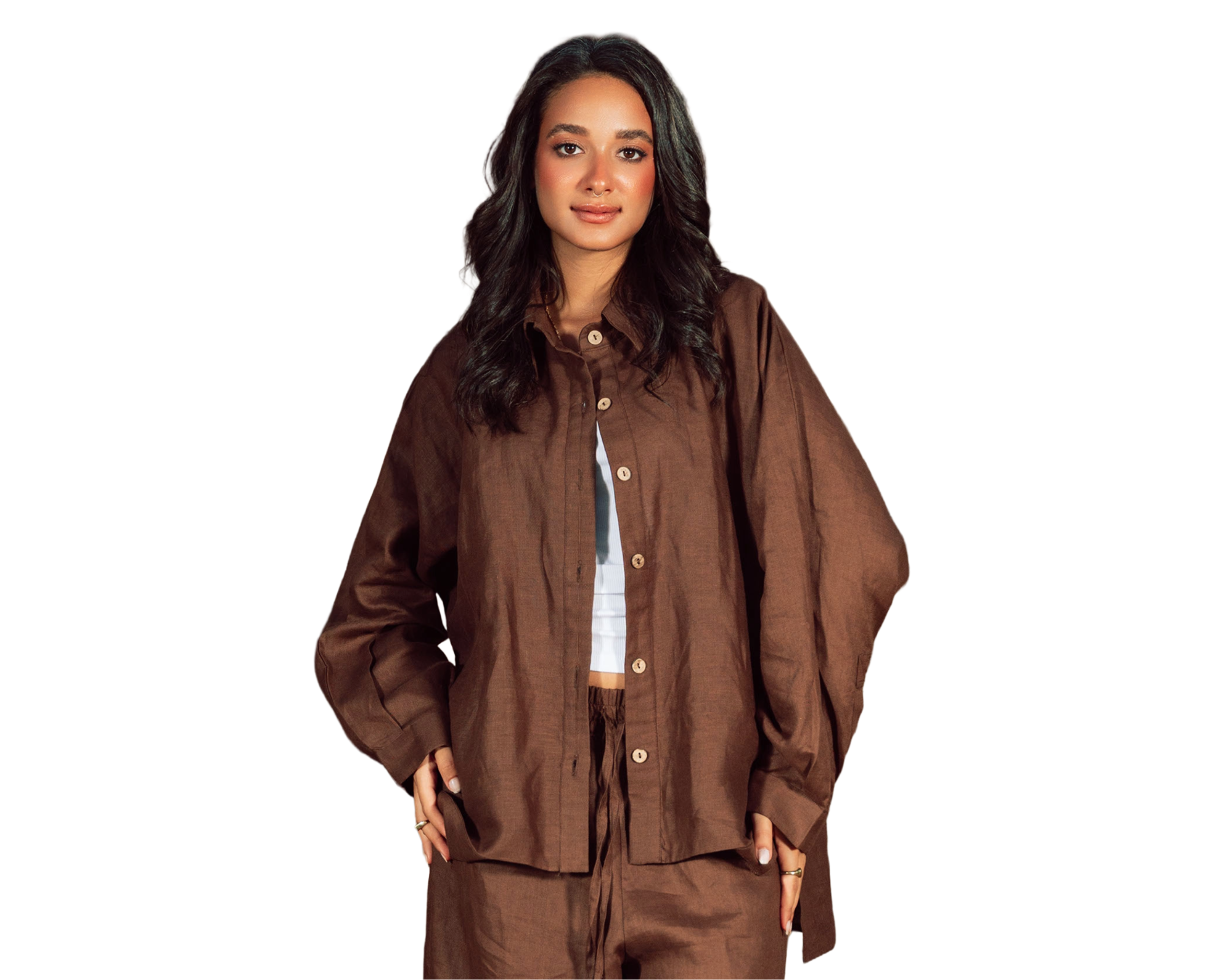 Signature linen shirt brown