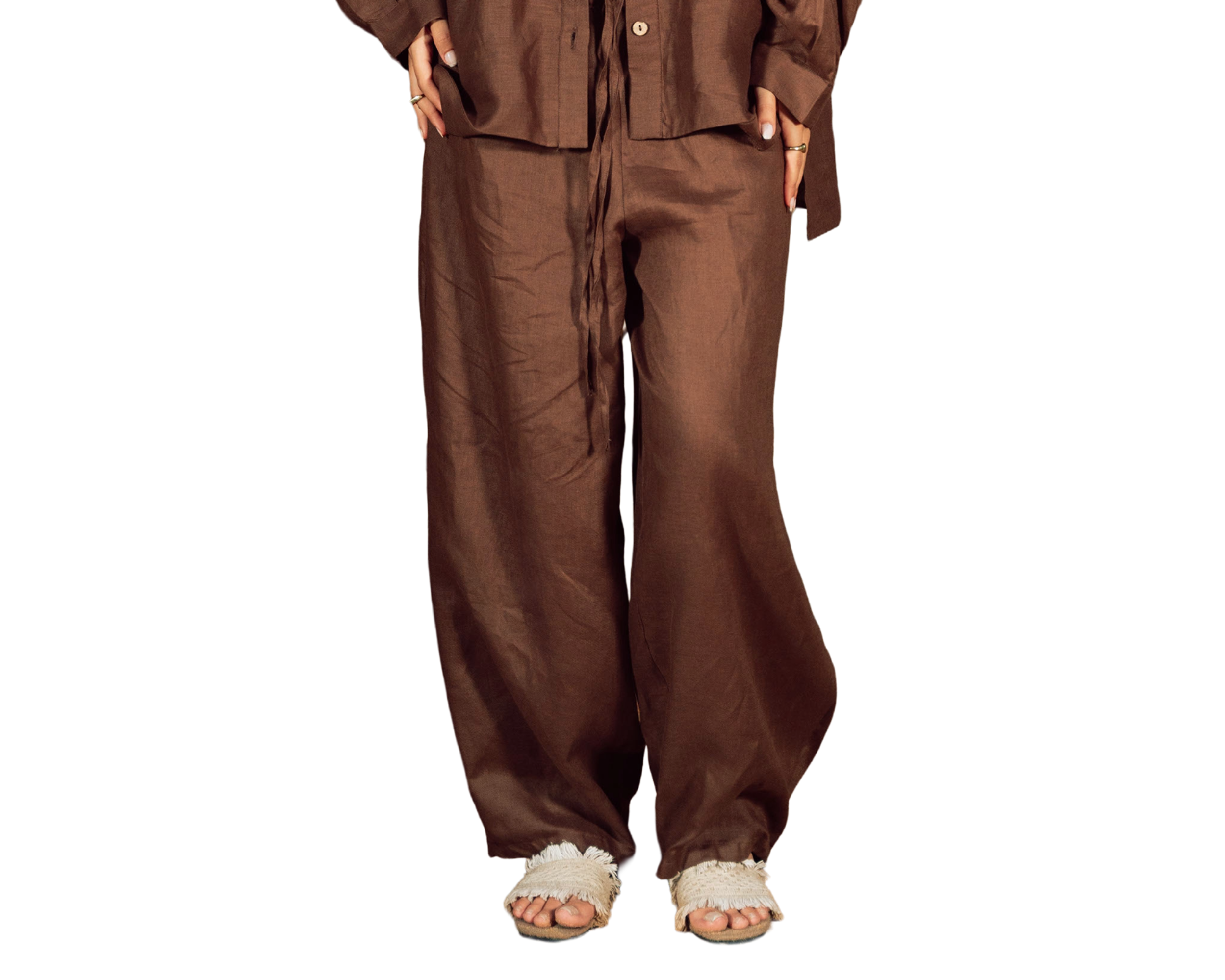 Ballon linen pants brown