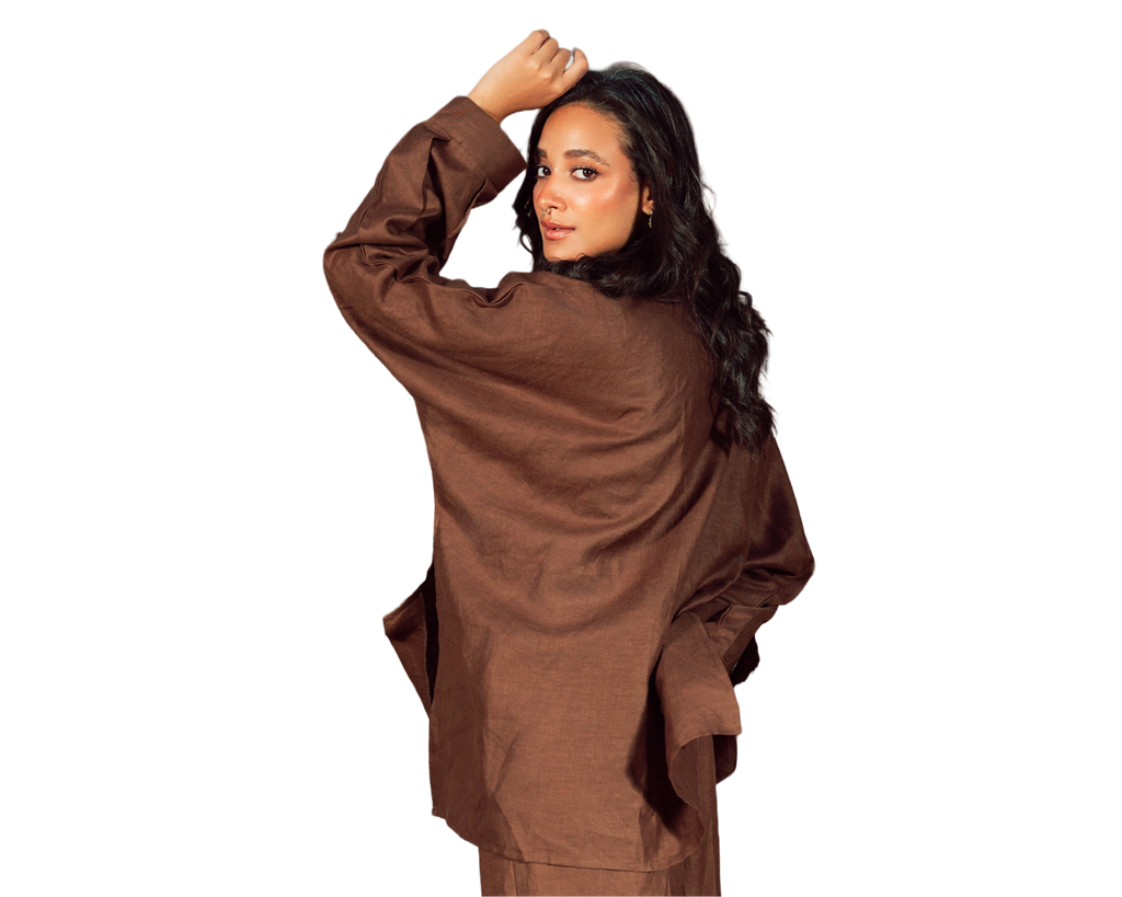 Signature linen shirt brown