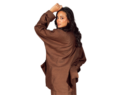 Signature linen shirt brown