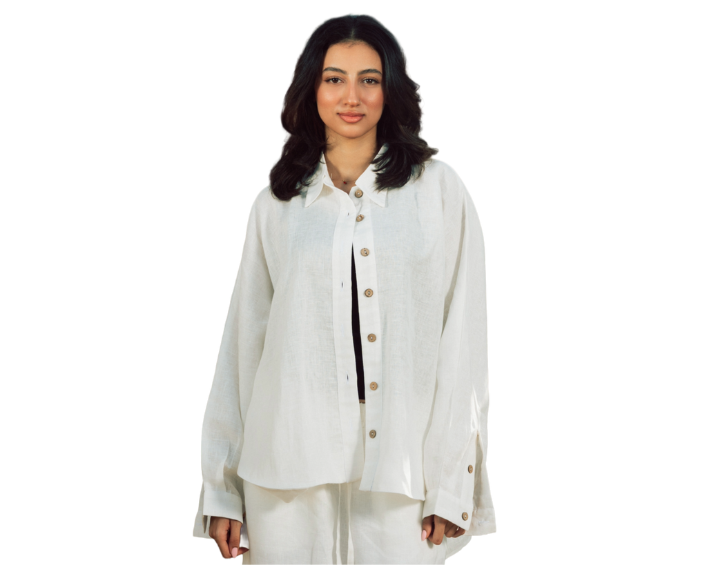 Signature linen shirt white