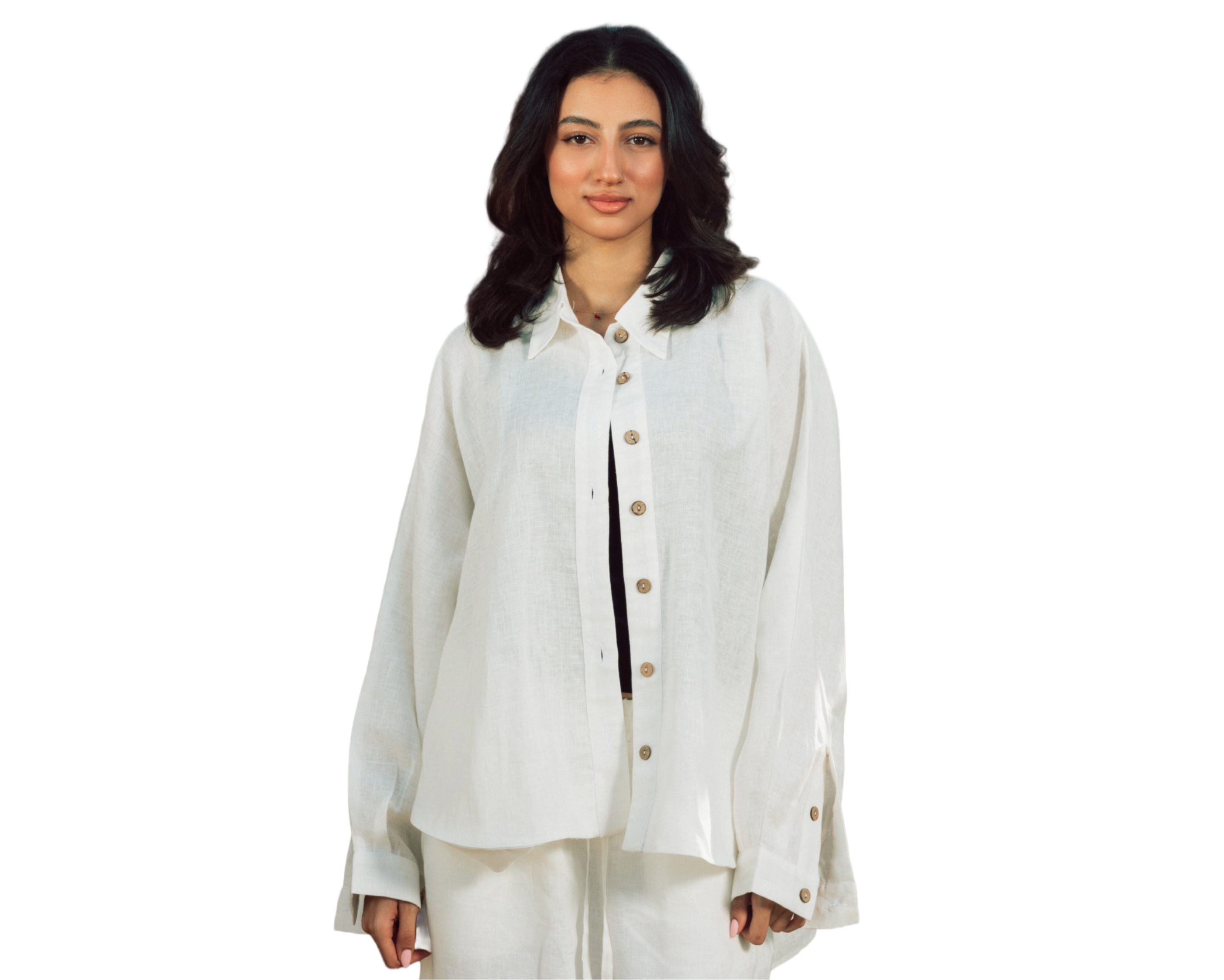 Signature linen shirt white