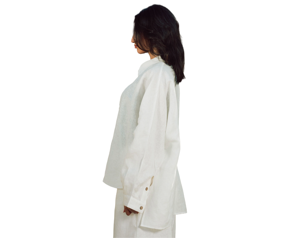 Signature linen shirt white