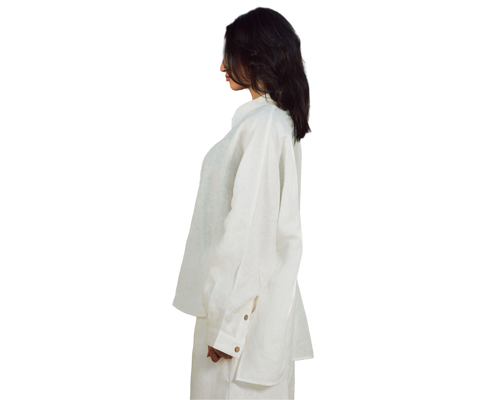 Signature linen shirt white