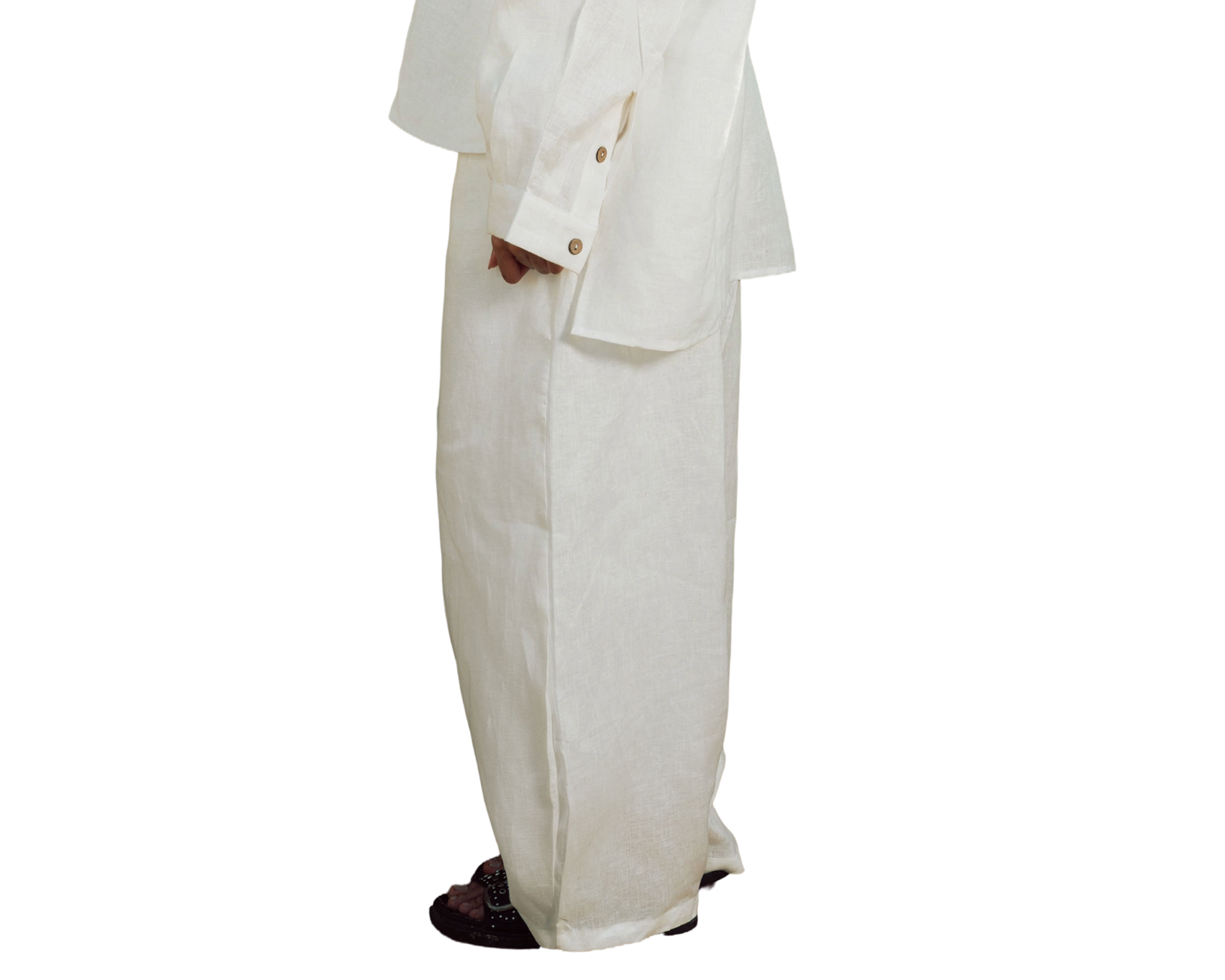 Ballon linen pants white