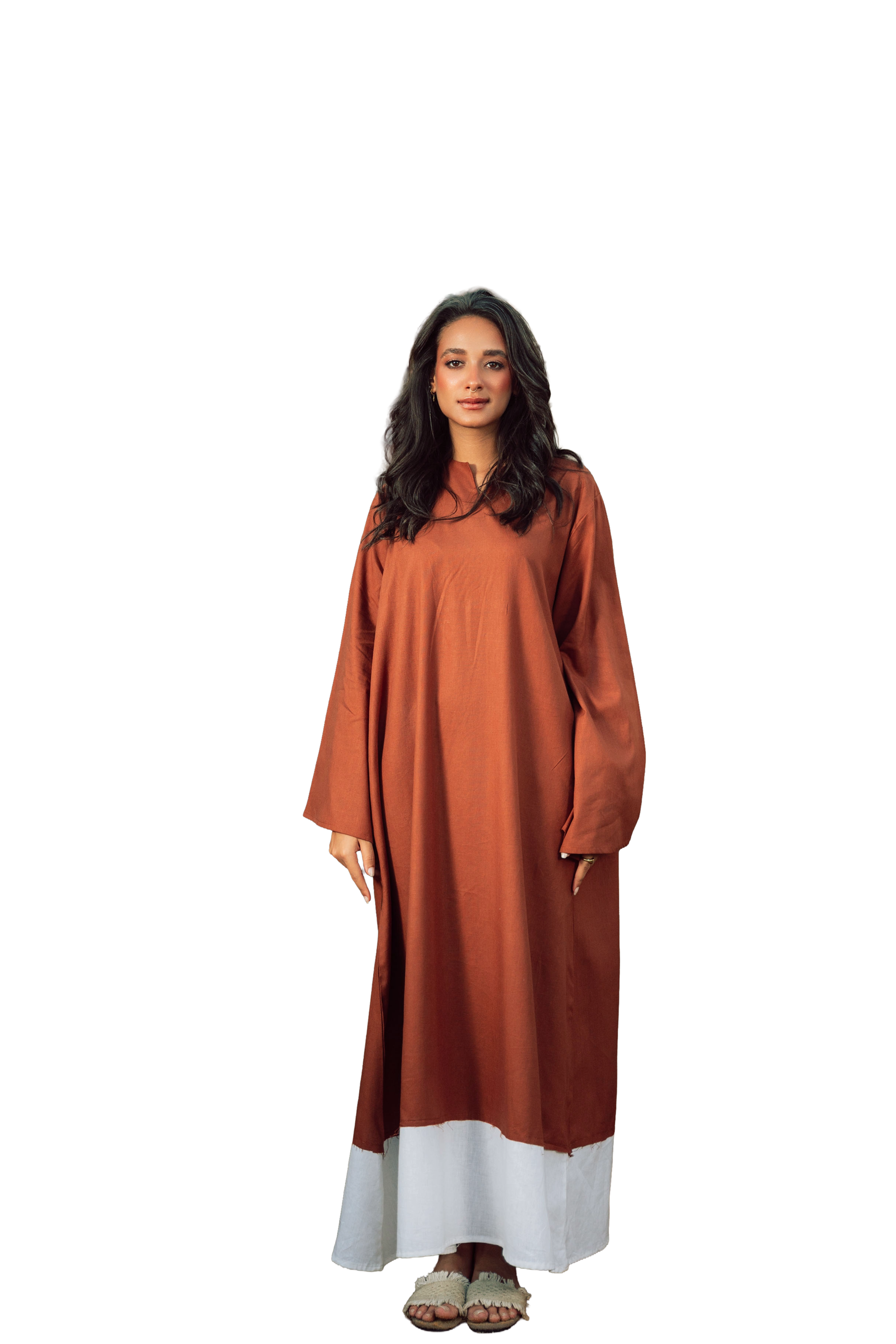 The Still Flow Dress burnt orange